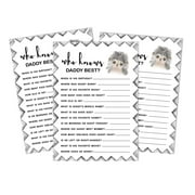 Inkdotpot Hedgehog Jungle Animals Who Knows Daddy BestBaby Shower GameCards FunActivity Cards Set Of 50Party Theme
