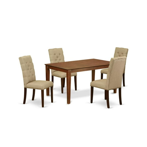 East West Furniture Dining Room Set Mahogany, CAEL5-MAH-16