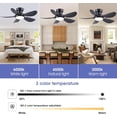 thumbnail image 2 of PHORUS 36'' Smart Ceiling Fan with Lights, Modern Flush Mount Low Profile Ceiling Fan, APP & Remote Control, Dimmable 3CCT LED, Quiet 6-Speed Fan for Bedroom,Black, 2 of 7