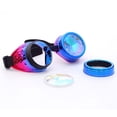 thumbnail image 2 of LELINTA Fation Rainbow Steampunk Goggles Rivet Laser Kaleidoscope Glasses Role Playing Round Glass Crystal Lens Silver Black Pink, 2 of 3