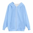 thumbnail image 7 of LIIPEE Womens Zip Up Hoodie Long Sleeve Solid Color Hooded Sweatshirt With Pockets Ladies Comfortable Breathable Everyday Sweatshirts,XXXL, 7 of 7
