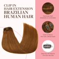 thumbnail image 3 of - Extensiones de cabello humano real natural con clip para mujeres, extensiones de cabello Remy de 14 pulgadas, 4,23 o, 3 of 5