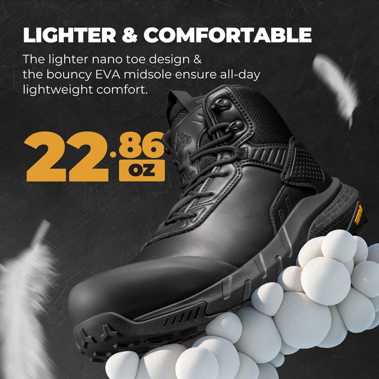NORTIV 8 Waterproof Composite Toe Work Boots for Men – Lightweight