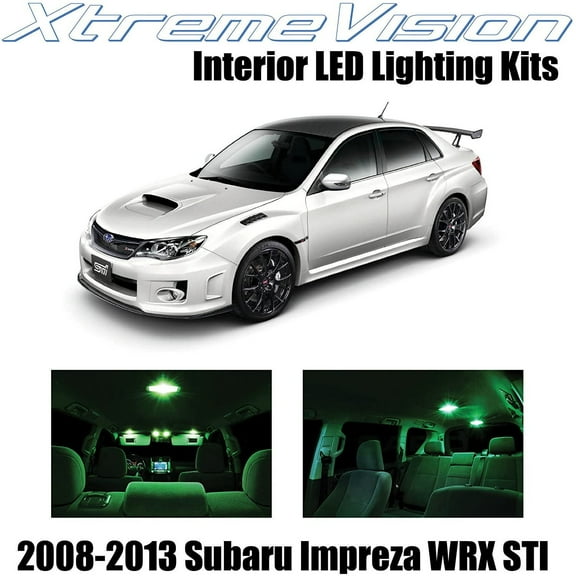 XtremeVision Interior LED for Subaru Impreza WRX STI Sedan 2008-2013 6 pcs Green Interior LED Kit Installation Tool Tool