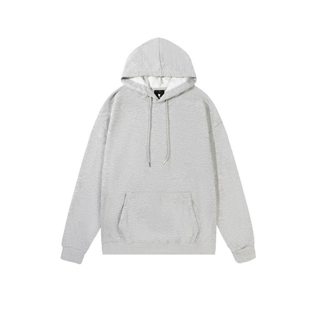 Dagugfen Hoodies for Men Sweatshirts Long Sleeve Kangaroo Pocket Drop Shoulder Pullover Top Solid Color