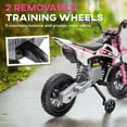 thumbnail image 4 of Qaba Kids Motorcycle with Twist Grip Throttle, 12V Electric Motorcycle with Training Wheels, Rear Suspension & Music, Pink, 4 of 9