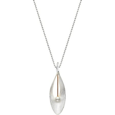 5th & Main Sterling Silver and 14kt Rose Gold-Plated Lily Flower with Pearl Pendant Necklace