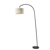 Adesso Chrystie 83.5" Marble & Metal Arc Floor Lamp with Textured Drum Shade