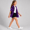 thumbnail image 6 of JAJAHO Girls Flannel Shirt Kids Plaid Hoodie Short Sleeve Button Down Shirts For 4-14 Years, 6 of 6