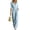 Light Blue, variant on Wenini Women's Lapel Collar Button Cotton Linen Jumpsuit 3/4 Sleeve Wide Leg Solid Jumpsuit with Belted Waist