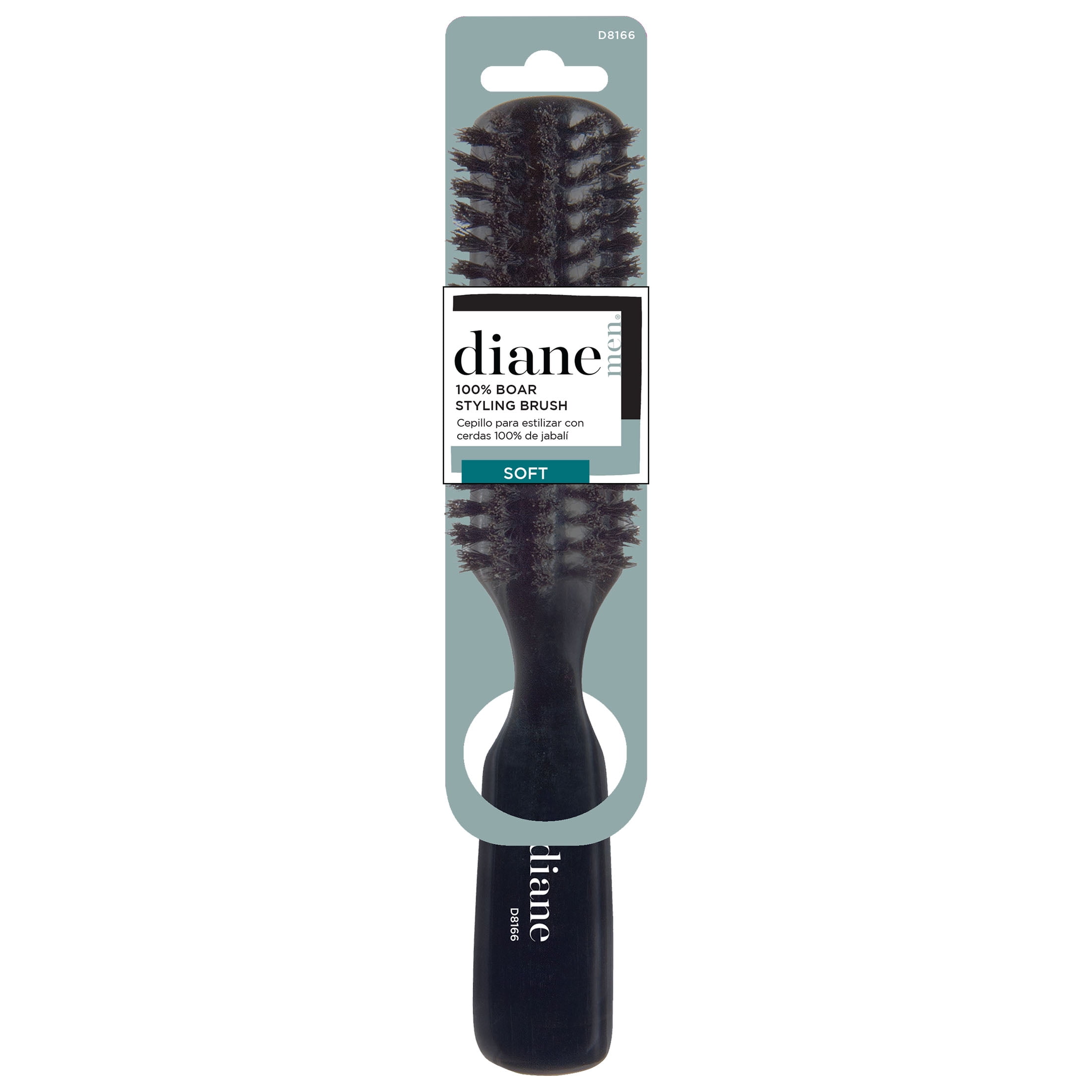 Diane Men's 100% Soft Boar Wave Styling Hair Brush, Wood Handle