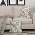 thumbnail image 2 of Chinoiserie Pillow Covers 16x16 Inch Set of 2 Blue Grey Vintage Farmhouse Floral Pattern Print Decorative Throw Pillowcases Antique Seasonal Flower Outdoor Cushion Cases Decor for Sofa Couch Bed, 2 of 6