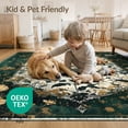 thumbnail image 4 of ODIKA 8'x10' Dark Green Black Vintage Boho Cottagecore Washable Area Rug Moody Witchy Botanical Spread Ornamental Distressed Edge Durable, Non-Slip for Living Room, Under Sectional, Family, 4 of 7