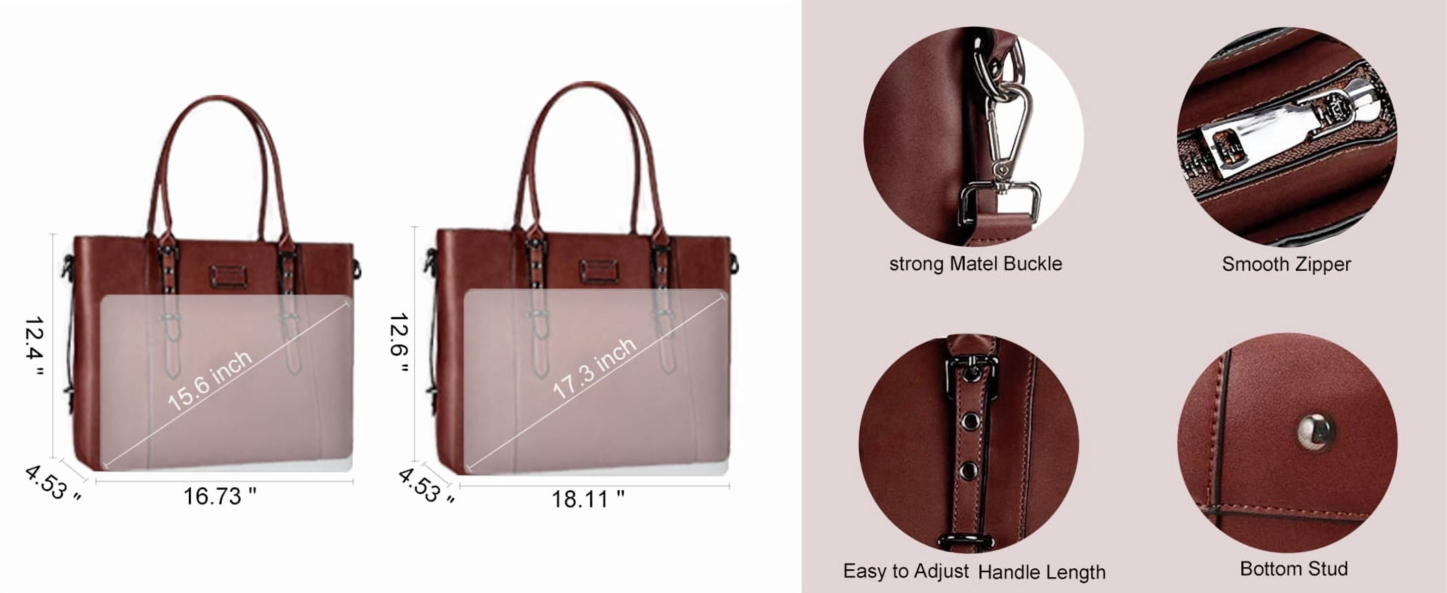 Mosiso Women's Briefcase PU Leather 15.6 inch Laptop Tote Bag Shoulder Handbag fits 13 15 inch Macbook