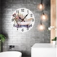 thumbnail image 4 of Eveokoki Bathroom Wall Clock Bathtub With Flowers Silent Non-Ticking Desk Clock Decorative For Living Room Home Office School Kitchen Wall Decoration Shop Hotel Round 10", 4 of 4