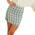 thumbnail image 2 of Blotona Women Plaid Skirts High Waist A-Line Mini Bodycon Uniform Zipper Skirt, 2 of 7