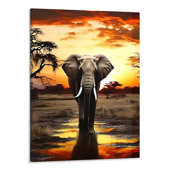 PRATYUS Elephant Canvas Wall Art Picture 16x20in for Living Room Bedroom 16x20in