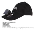 thumbnail image 4 of Soumake Fan Sunhat Strong Wind Cooling Sunshade Letter Embroidery Long Brim Sun Detachable Fan Usb Or Solar Charging Men Fan Cap Headwear Fashion, 4 of 7