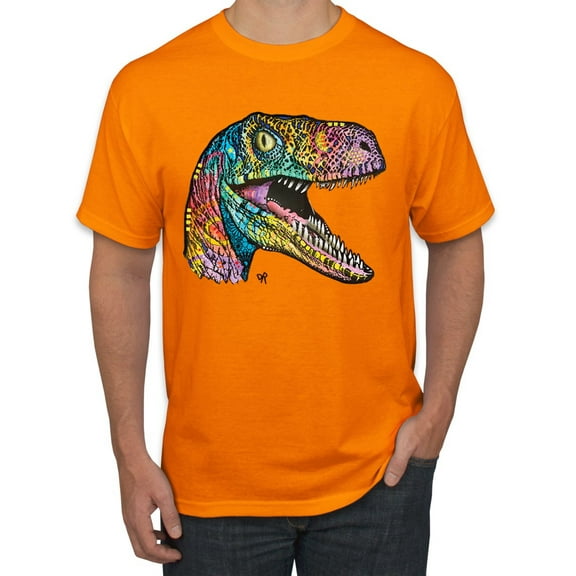 Dean Russo Raptor Animal Lover Men's Graphic T-Shirt, Orange, X-Large