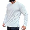 thumbnail image 4 of PNTUTB Men Fashion Solid Color Slim Casual Side Zipper Pullover Long Sleeved Round Neck Base Top, 4 of 5