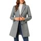 thumbnail image 1 of Abrigo de mujer INSPIRE CHIC de color sólido con solapa muesca y un solo botón, abrigo de invierno, gris claro, 2XL, 1 of 6