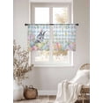 thumbnail image 3 of Easter Sheer Curtains 45 Inch Length 2 Panels for Living Room, Spring Rabbit Eggs Flowers Herbs Blue Plaid Voile Kitchen Curtain Set, Luxury Privacy Drapes Window Treatment for Bedroom, 3 of 7