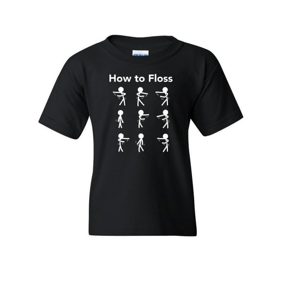Tee Hunt How to Floss Youth T-Shirt New Dance Backpack Kid Tutorial Funny Trend Kids Tee