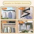 thumbnail image 2 of Clothes Drying Rack for Laundry,Wall Mounted Clothes Hanger Rack,Folding,Retractable,Collapsible(J Shape Hooks), 2 of 6