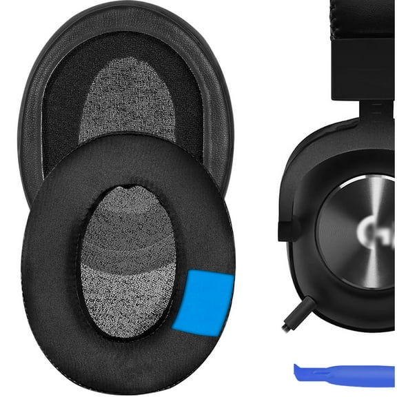 Geekria PRO Extra Thick Cooling Gel Replacement Ear Pads for Logitech GPro, GProX, G433, G233, GProX 2 Headphones Ear Cushions, Repair Parts (Black)