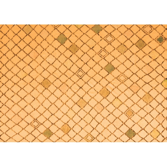 Ahgly Company Indoor Rectangle Solid Orange Modern Area Rugs, 7' x 10'