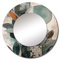 thumbnail image 2 of Designart "Abstract Bohemia Orange And Green I" Boho Feather Rund Mirror For Wall Decor - Large Orange Round Print Mirror - Round Traditional Mirror - Wall Mounted Round Large Mirror - 29" x 29", 2 of 6