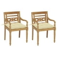 thumbnail image 5 of vidaXL 2x Solid Teak Wood Batavia Chair with Multi Color Cushions Garden Seat, 5 of 143
