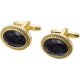 thumbnail image 3 of Gemelos de piedras preciosas negras de poliedro para hombre en caja de regalo Gemelos ovalados para hombre Gemelos para boda, camisa, fiesta, cumpleaños, aniversario, vestido, 3 of 4