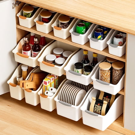 2-Piece Plastic Multipurpose Storage Bin Set for Home Organization Great for Cleaning Products and Household Essentials Home Organization Storage Bins Baskets Bins and Containers