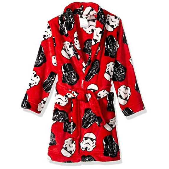 Star Wars Boys' Darth Vader Stormtropper Plush Robe,Gray,10