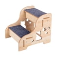 thumbnail image 2 of Milaget Cat Steps Wooden Pet Stairs Non Slip Ramp for Doggy Elderly Pets Bed Sofa Ladder 2 step, 2 of 8