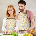 thumbnail image 5 of Pioneer Flower Floral Print Pattern Apron-Garden Aprons for Women with Pockets-Cotton Linen Waterproof Kitchen Cooking Gardening Aprons Adjustable for Kitchen,Cooking,BBQ and Salon 33x27 Inch, 5 of 7