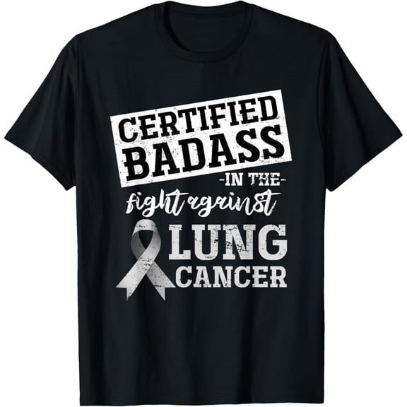 Lung Cancer Warrior Gift Funny Lung Cancer Awareness T-Shirt men and women can wear, black, white, gifts