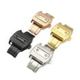 thumbnail image 2 of 18/21mm Watch Buckle Fit For Santos Fit For Dumont Men And Women Double Press Butterfly Button Silver Black Clasp Watch Accessory, 2 of 3
