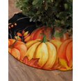thumbnail image 2 of Burnt Orange Fall Christmas Tree Skirt 36 Inches Large Christmas Skirt Tree, Maple Leaf Pumpkins Thanksgiving Black Tree Skirt Christmas Decorations for Fireplace Party Holidays Indoor Outdoor, 2 of 7
