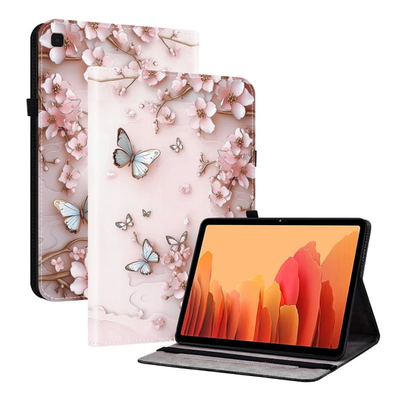 ELEHOLD Case For Samsung Galaxy Tab A7 (2020) 10.4-inch, Stylish Pattern Shockproof PU Leather Kickstand Magnetic Slim Shockproof Case With Card Slots,Pink