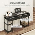 thumbnail image 4 of HOMCOM Small Writing Desk, Computer Desk with Fabric Drawers, Black, 4 of 8