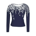 thumbnail image 5 of PFRNLF Womens Long Sleeve Tops Stretch Crewneck Ribbed T-Shirt Slim Fit Casual Basic Tops S-XXL, 5 of 6