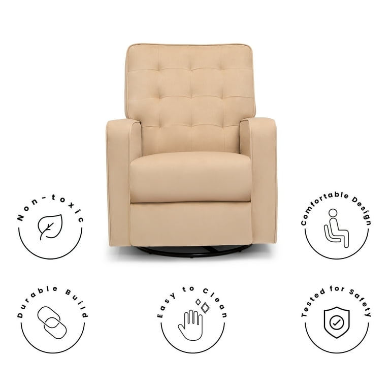 Delta Children Graham Recliner Glider Swivel Chair Featuring LiveSmart Fabric by Culp Stain Resistant Repels Moisture Kid Pet Friendly Fabric
