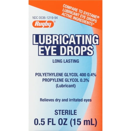 Rugby Long Lasting Lubricating Eye Drops - 0.5 fl (Compare to Systane Lubricant Eye Drops)