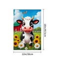 thumbnail image 4 of JOOCAR Linen Garden Flag for Spring Summer Home Outdoor Garden Yard Door Decor 12x18 inch - Cute Cow with Sunflowers and Barn Design, 4 of 5