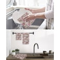 thumbnail image 5 of Light Pink Spring Floral Kitchen Dish Towels for Drying Dishes Set of 3, Vintage Summer Botanical Waffle Weave Microfiber Hand Tea Bathroom Towels Quick Dry & Absorbent Towel 12x12, 5 of 7