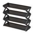 thumbnail image 2 of Qocolhg Z-Shaped 4 Tier Free Standing Plastic Shoe Rack for Closet Holds 8 Pairs Shoe Organizer Stackable Shoe Storage Shelf for Entryway, Closet, Garage, Bedroom, Cloakroom, Black, 2 of 6