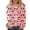 Red, variant on Striped Clown Print Casual Long Sleeve Crewneck T Shirt Soft Blended Top For Everyday Wear