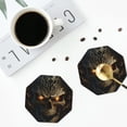 thumbnail image 5 of Fuzoiu Metal Evil Skull Print Leather Coasters Set,Drink Coasters Set of 6,for Tabletop Protection, Durable PVC Coasters,Home Décor and Housewarming Gift,Octagon, 5 of 7